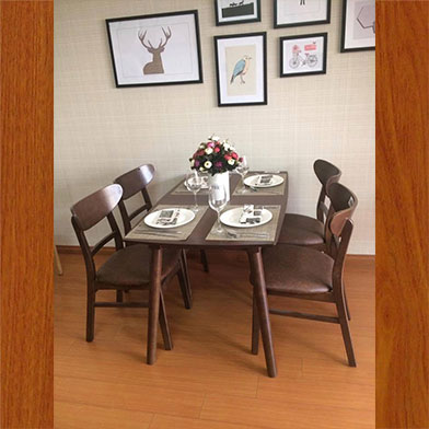 BỘ BÀN ĂN GỖ CAO SU 4 GHẾ MẪU OBAMA 03